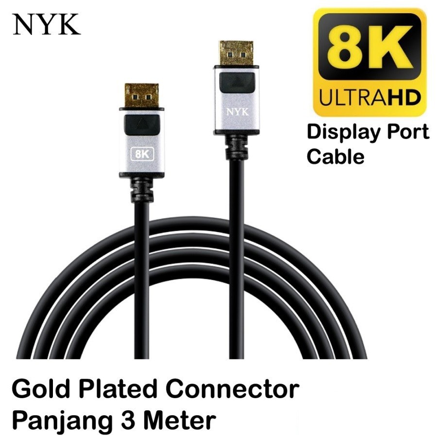 Kabel DisplayPort to Display Port UHD 8K 4K NYK DP to DP M Male 3M