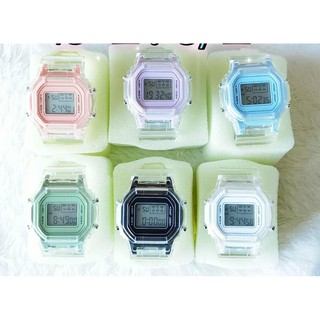 Jam Tangan Wanita Tali Transparan LNR 1175 Fashion Korea Style Digital