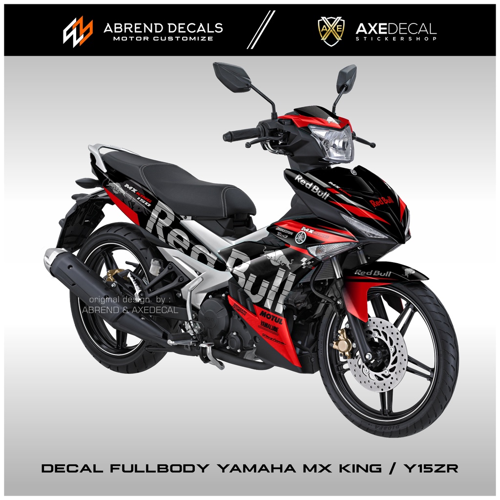 DECAL FULLBODY YAMAHA MX KING LIVERY REDBULL / STIKER MOTOR Y15ZR FULL WRAP / STOCK DECAL