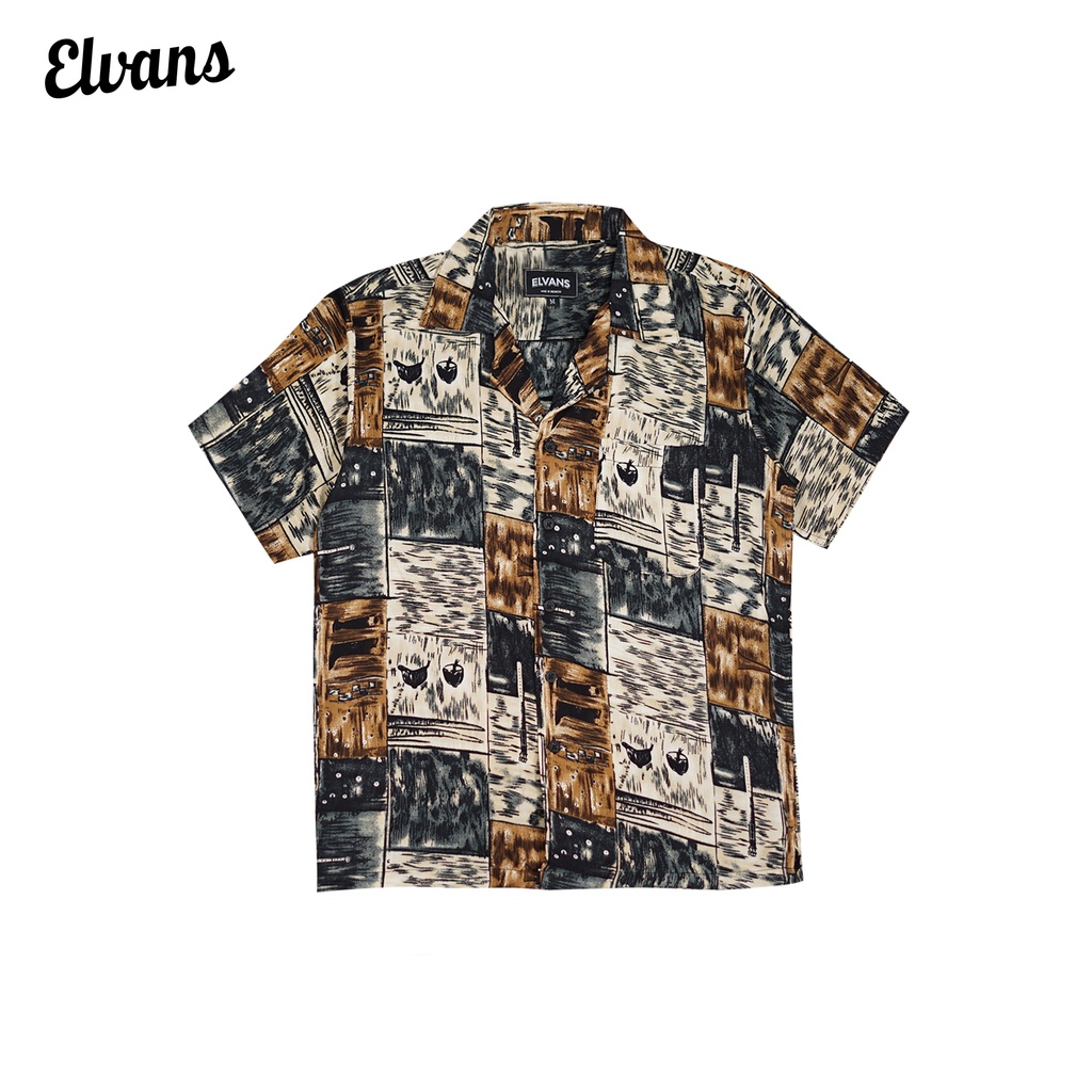 Kemeja Pantai Pria / Wanita Motif Abstrak Salur By Elvans - Koslich