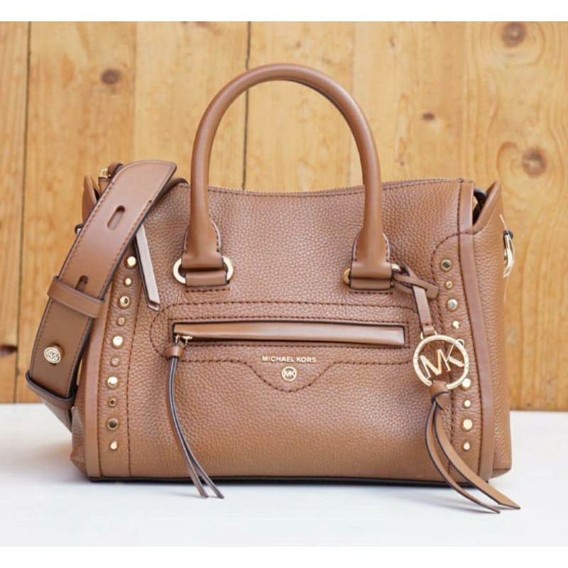 Ready michael kors carine small satchel leather luggage