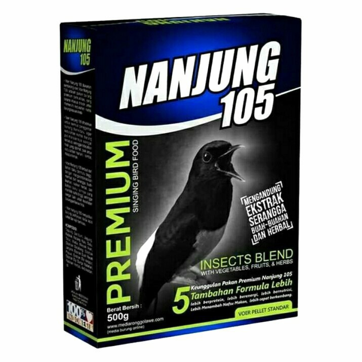 NANJUNG 105 VOER PREMIUM EBOD JAYA 100 GRAM PAKAN BURUNG KACER MURAI