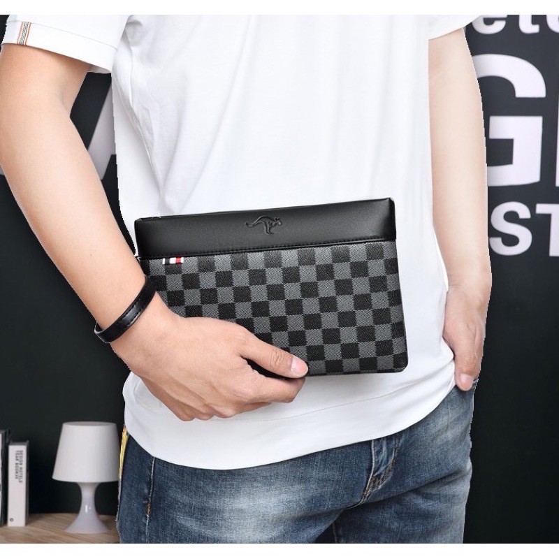 Business Clutch Big Model Damier Black / Tas tangan Handbag Pria BC02 1077