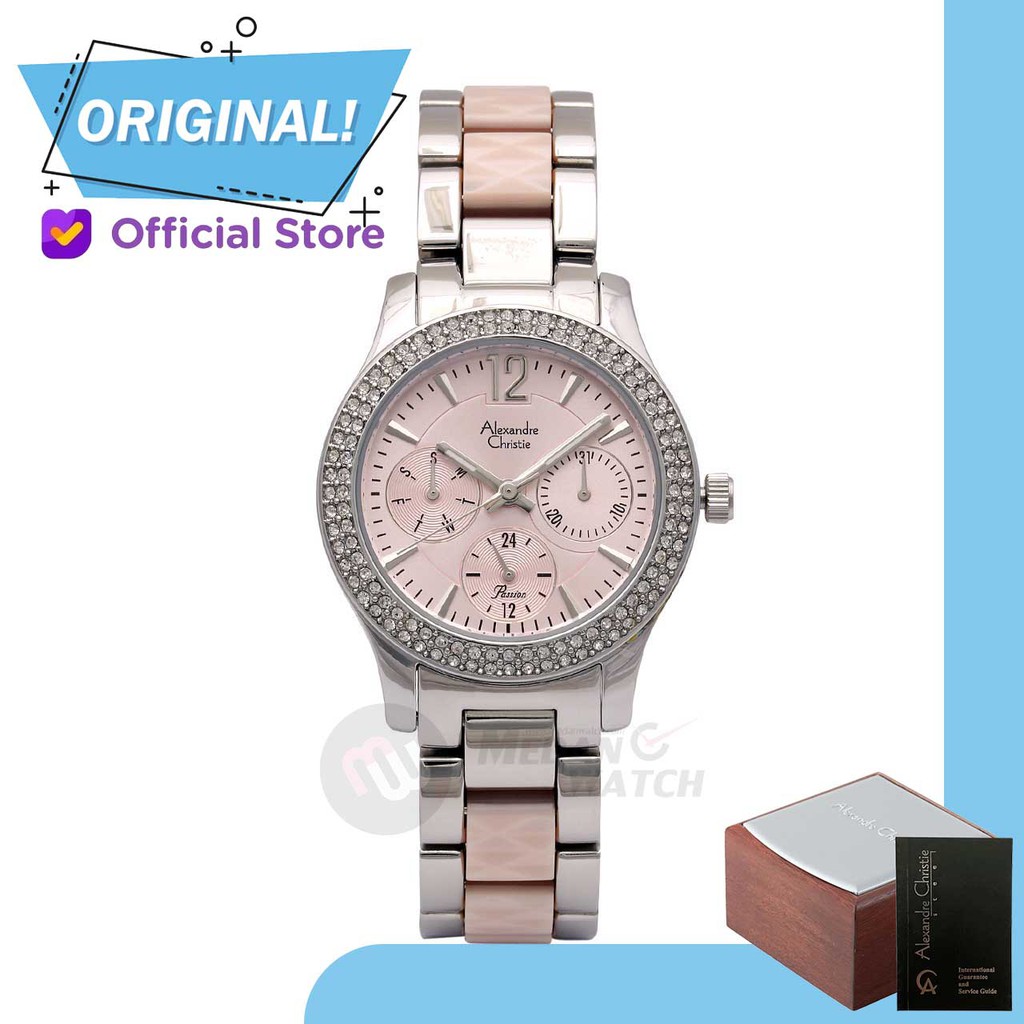 Jam Tangan Wanita Analog Alexandre Christie 2463BF AC2463 AC 2463 BF 2463 BFBSSPN Original Garansi R