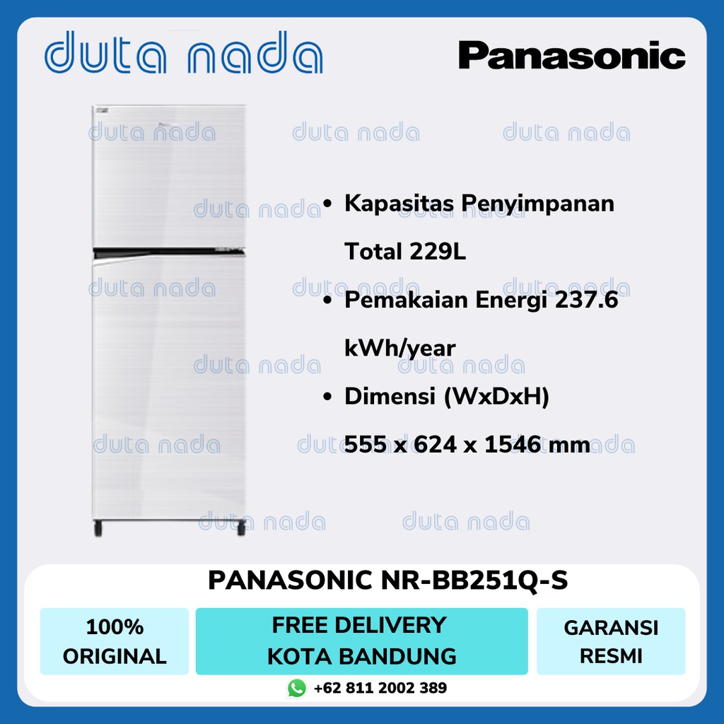 PANASONIC KULKAS 2 PINTU NR-BB251Q-S