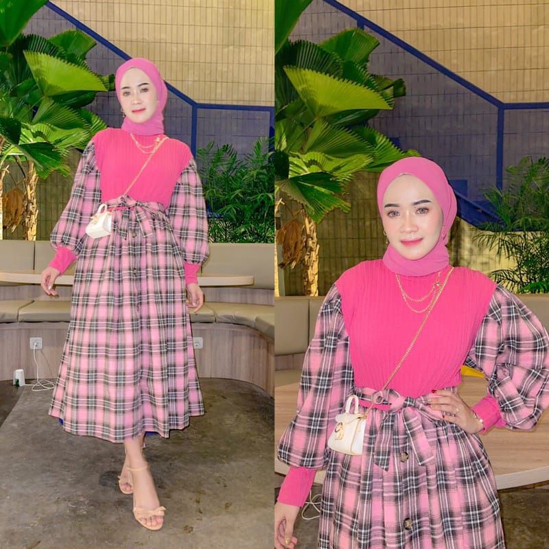 Midi Dress Salsabila Butik Model Terbaru Original 100% Salsabila Butik