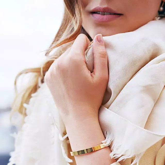 Gelang wanita titanium steel anti karat untuk pesta pernikahan tunanga-6