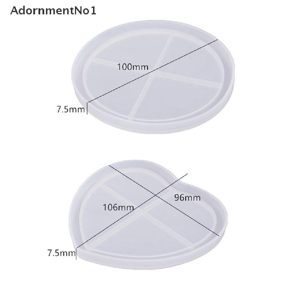 (AdornmentNo1) Cetakan Epoxy Resin DIY Bentuk Bulat / Kotak Bahan Silikon