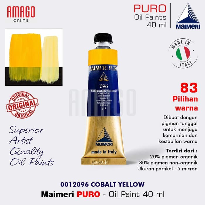 MAIMERI PURO - OIL PAINT - COBALT YELLOW - 40ML - M0012096