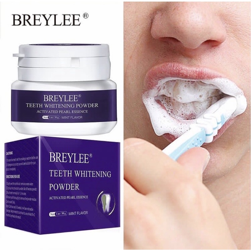(PROMO ORI) BREYLEE TEETH WHITENING POWDER / PEMUTIH GIGI