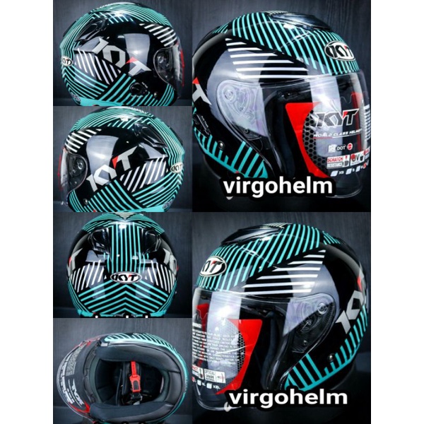 KYT HELM KYOTO R #4 | BLACK GRENN | SINGGEL VISOR | KYT KYOTO ORIGINAL
