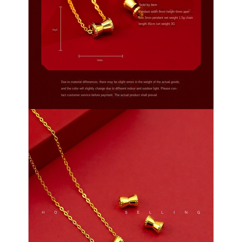 Kalung Rantai Dengan Liontin Pinggang Kecil Lapis Emas Asli Kadar 375 Untuk Wanita