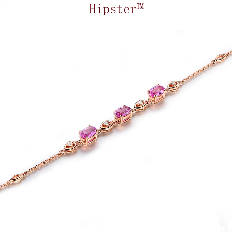 Elegant Natural Pink Gem Temperament Personality Affordable Luxury Vintage Bracelet