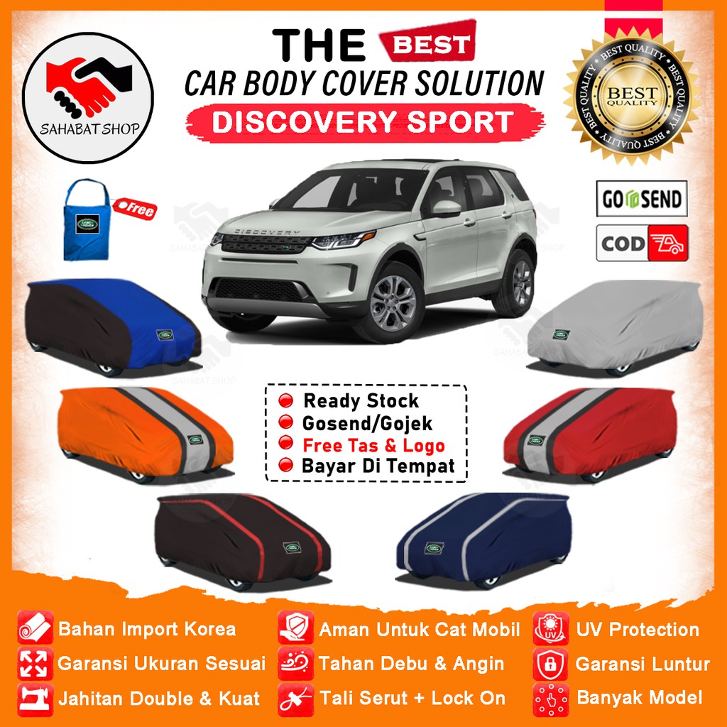 Sahabat Body Cover Mobil Discovery Sport / Sarung Penutup Land Rover Discovery Sport Outdoor / Selimut Pelindung Tutup Mantel Jas Kerudung Kerodong Kelambu Pembungkus Mantol Bungkus Mobil Range Rover Discovery Sport Waterproof Anti Air Model Orange