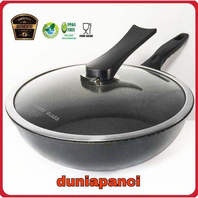 Murah Panci Wok Pan 30 Cm Gangnam Penggorengan Wok Marbel Korea Anti Lengket Terbatas