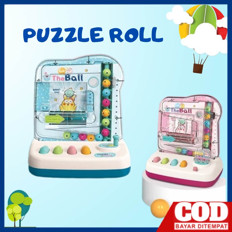 Mainan Edukasi Anak PUZZLE ROLL THE BALL GAME MACHINE Versi Manual &amp; Automatic