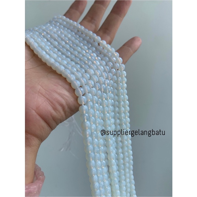 Batu Moonstone opalite AGATE 6mm CUTTING natural bahan gelang kalung