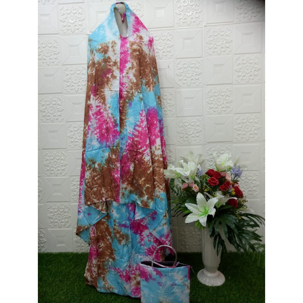 Mukena Dewasa Jumbo Bali TieDye, Mukena Batik Katun Rayon