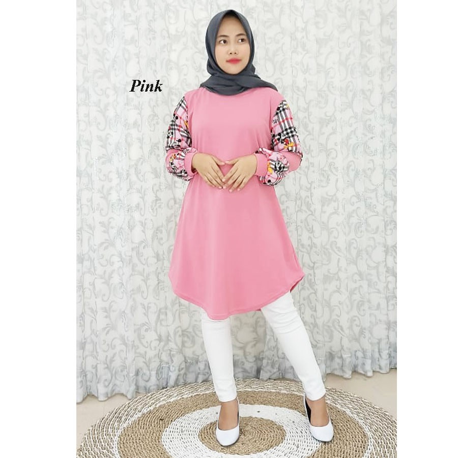 TUNIK BLOOMY LENGAN BALON DRESS MELAR BAWAH CARLINA