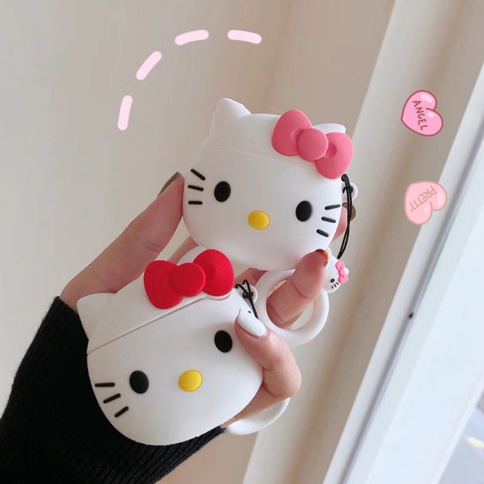 3d Kartun Lucu Hello Kitty AirPods Pro3 AirPods Pro Anti Jatuh Silikon Lembut Pro 3Case Headset Perlindungan Cover