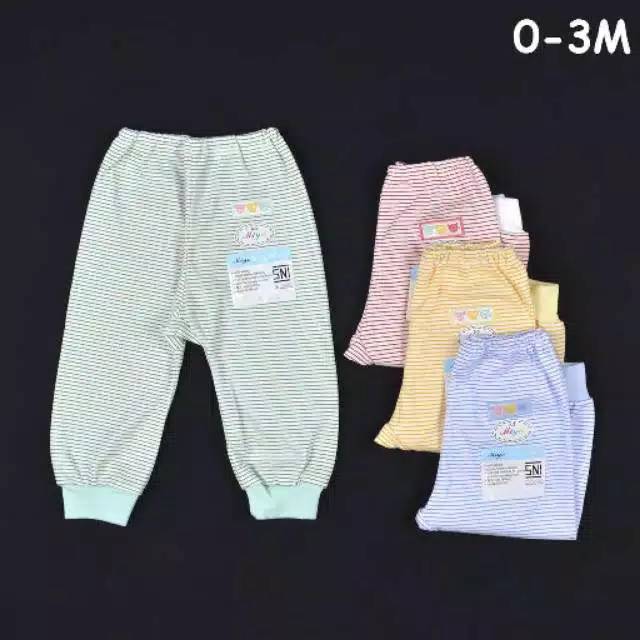 Celana Panjang MIYO GARIS Salur Newborn 0-3 Bulan &amp; 3-6 Bulan