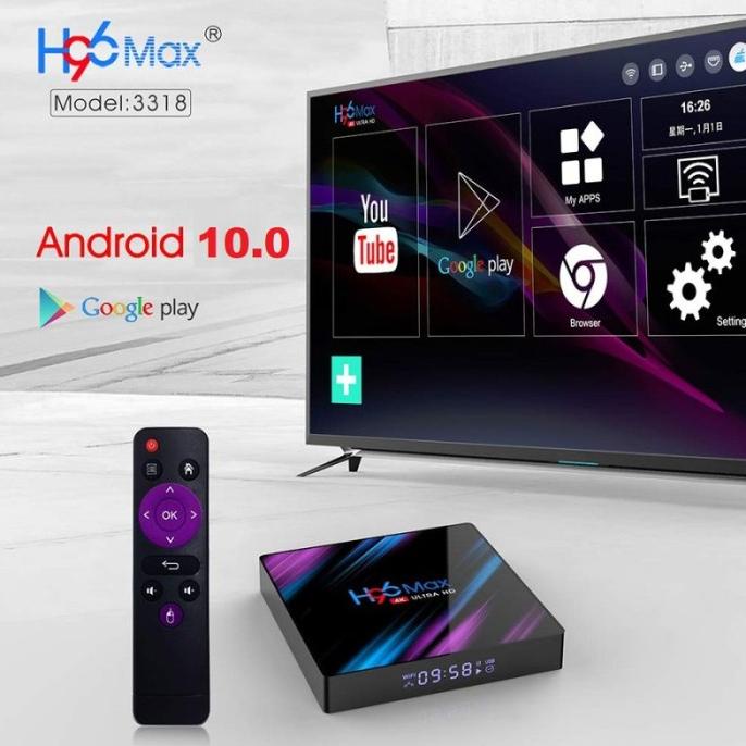 H96 Max 4GB/64GB Android 10.0 STB Android TV Box RK3318 Quad Core