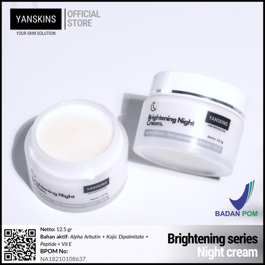 PAKET 5 ITEM SKINCARE BPOM BRIGHTENING SERIES SKIN CARE VARIAN PAKET ACNE FLEK DAN GLOW YANSKINS-2