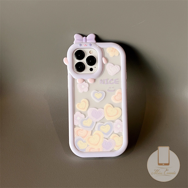 Redmi 9T A1 A1 A1+ 9C NFC 9A 10A 9C 9 10C 10A Note 11 10 9 8 11Pro+10 Pro 9Pro 10s 11s PO CO X3 NFC Pro M3 3D Bow Little Monster Lens Cute Smiley Love Hati Lembut Sarung Belakang TPU