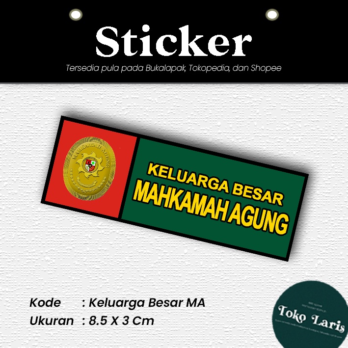 Sticker Plat Motor Dan Mobil Keluarga Besar Mahkamah Agung RI [MINIMAL PEMBELIAN 4 PCS]