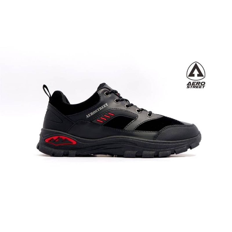 186 Sepatu Hiking Aerostreet 40-43 Ormond Hitam Hitam Merah