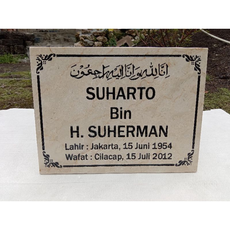 NAMA NISAN BATU ALAM MARMER 30X40