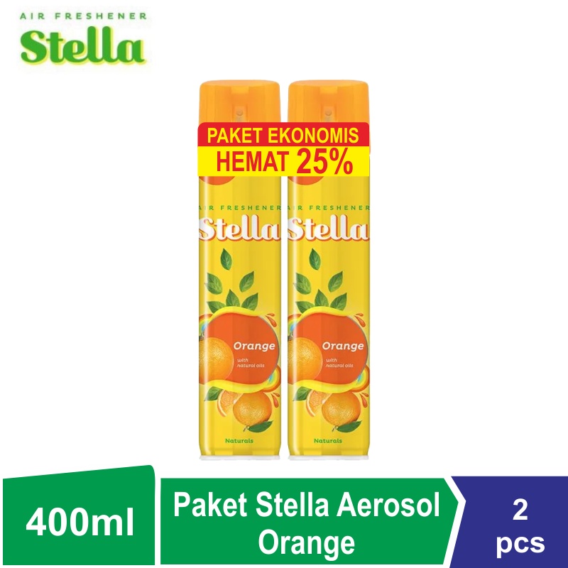 Stella Aerosol Paket Ekonomis 2 x 400ml  Orange / Apple