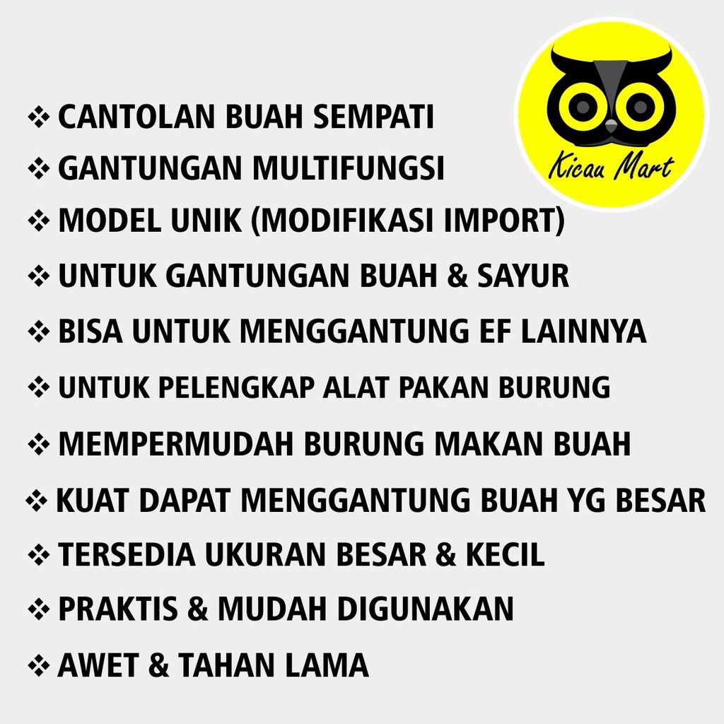 GANTUNGAN BUAH SEMPATI KECIL CANTOLAN SAYUR SAYURAN PISANG APEL TIMUN PAKAN MAKANAN BURUNG GCUBPB1