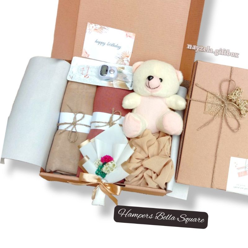 Gift Box - Hampers Murah - Hampers Bella Square - Kado Untuk Cewek - Paket Hijab - Paket Hampers Murah