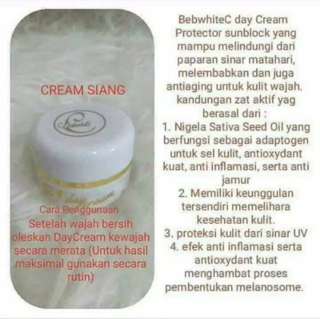 Day Cream Bebwhite C Skincare Krim Siang Bbc Skin Care Bebwhitec Ready Bisa Cod Shopee Indonesia