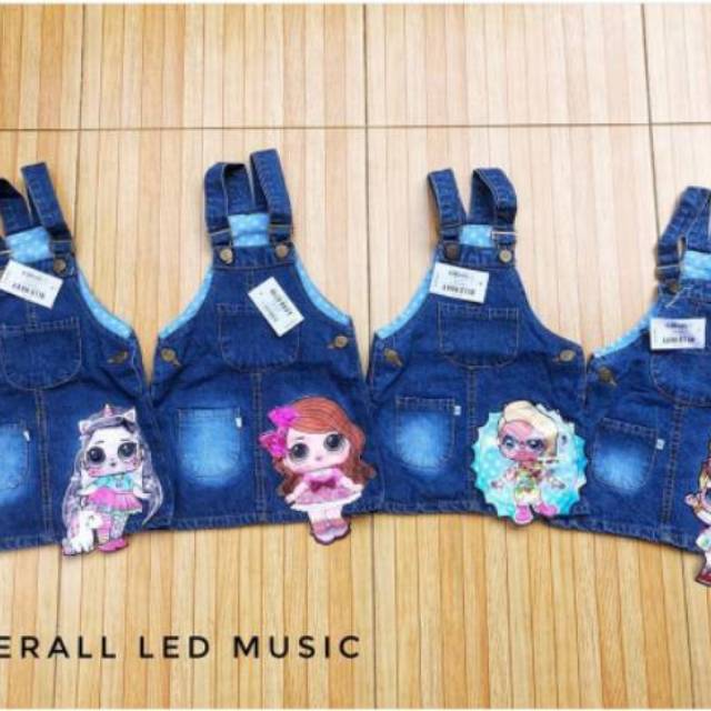  Overall  LED Musik Jeans LOL Size SML Pakaian Anak  