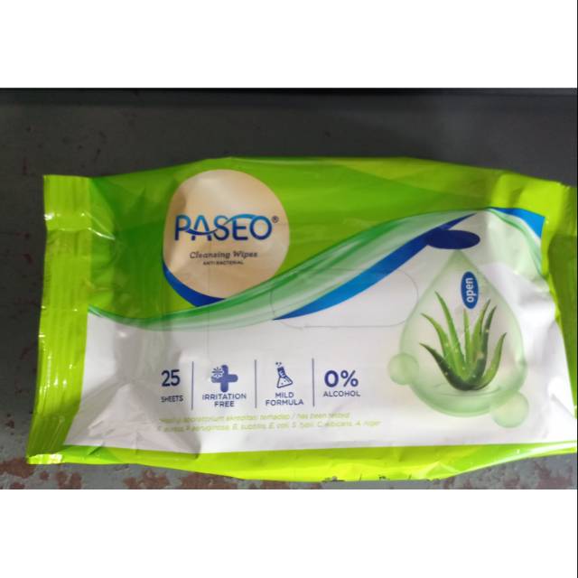 Paseo tissue basah antibacterial 25 sheet 1 pcs