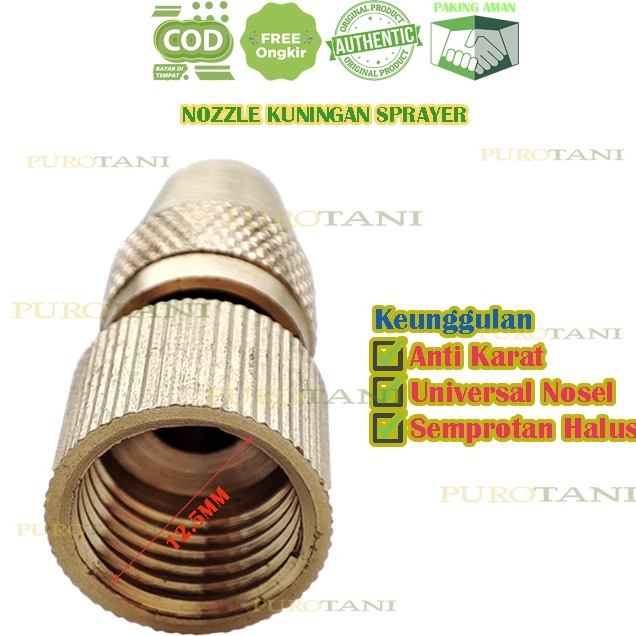 Nozzle kabut nosel lurus spuyer kabut 1 lubang kuningan