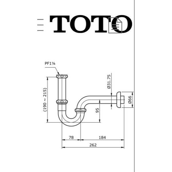 Toto leher angsa pembuangan wastafel type THX1A-3N original