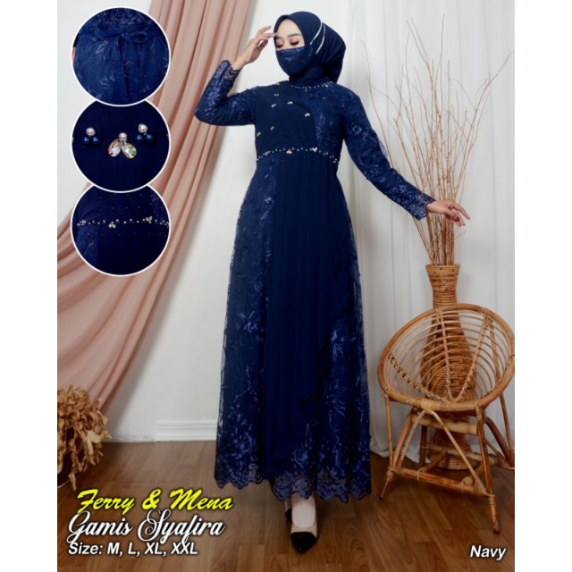 Kebaya Gamis Syafira / Gamis Pesta Mewah Modern / Gamis Kebaya Kondangan / Gamis Kebaya Bridesmaid / Kebaya Modern / Kebaya Wisuda  / Kebaya Seragam