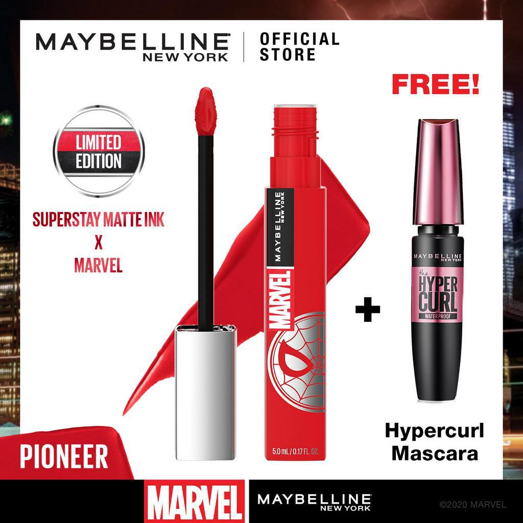 Maybelline X Marvel Superstay Matte Ink Liquid Lipstick Pioneer - Spiderman Free - Hypercurl