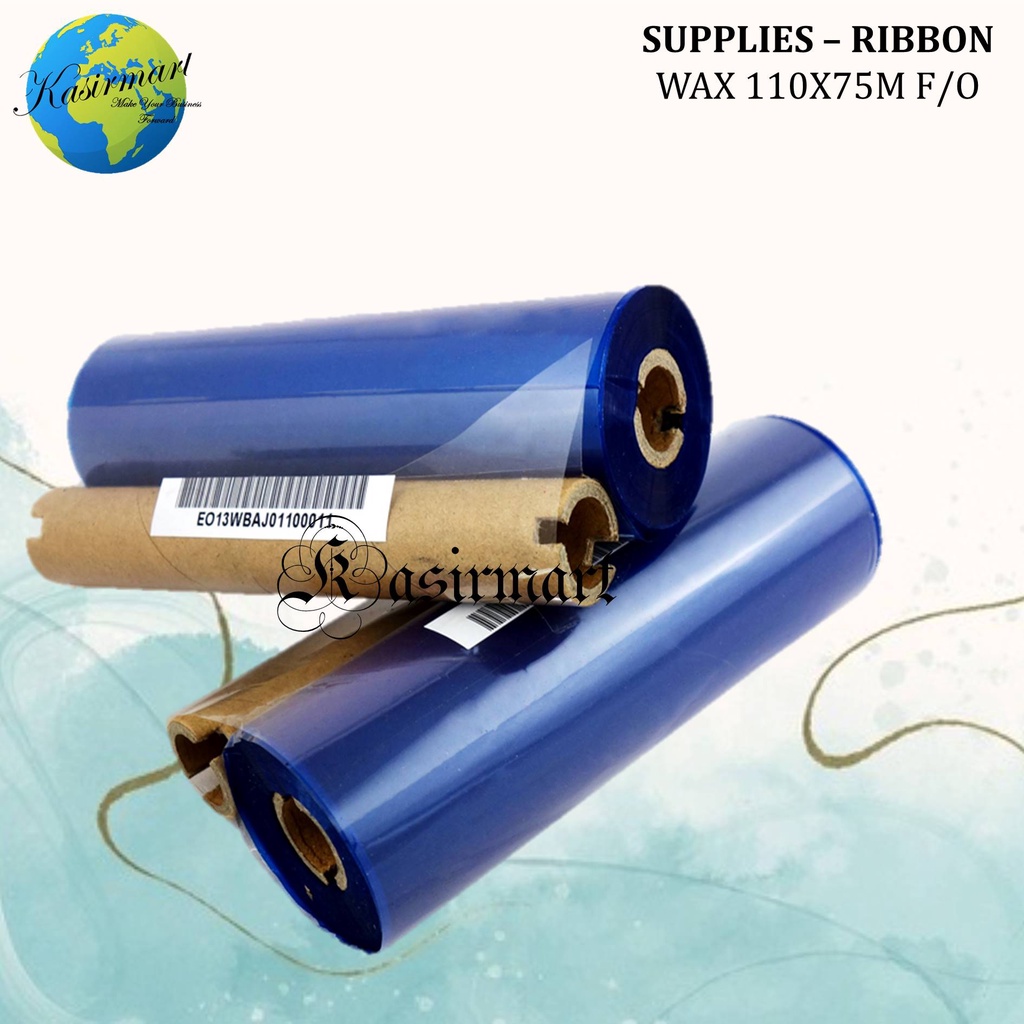 RIBBON BARCODE WAX 110x75 F/O UNTUK PRINTER ZEBRA | RIBBON WAX RESIN 110x75 M