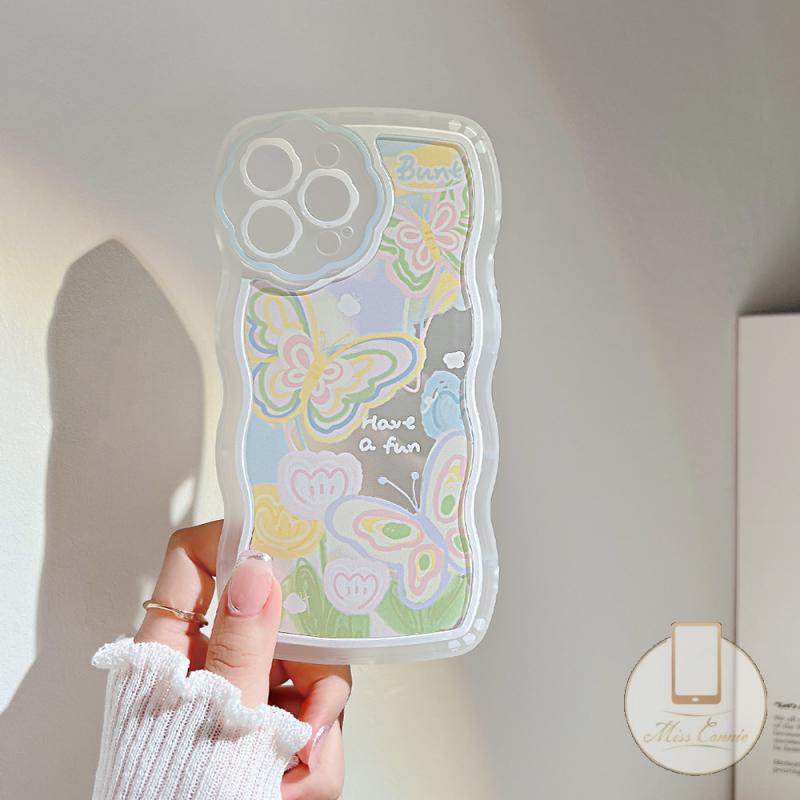 Soft Case TPU Bening Desain Clorful Butterfly Untuk iPhone 11 13 12 Pro MAX 7 8 6 6s Plus XR X XS MAX SE 2020