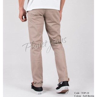 BELI SEKARANG Celana  Chino  Pants Pria Soft Brown Slim 