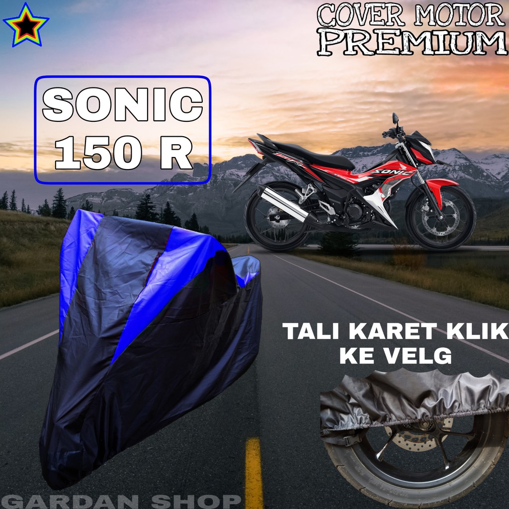 Sarung Motor SONIC 150  R Hitam BIRU Body Cover Sonic PREMIUM