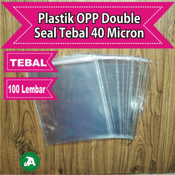 

PLASTIK OPP DOUBLE SEAL 30 X 38 CM TEBAL 40 MICRON ISI 100 LEMBAR