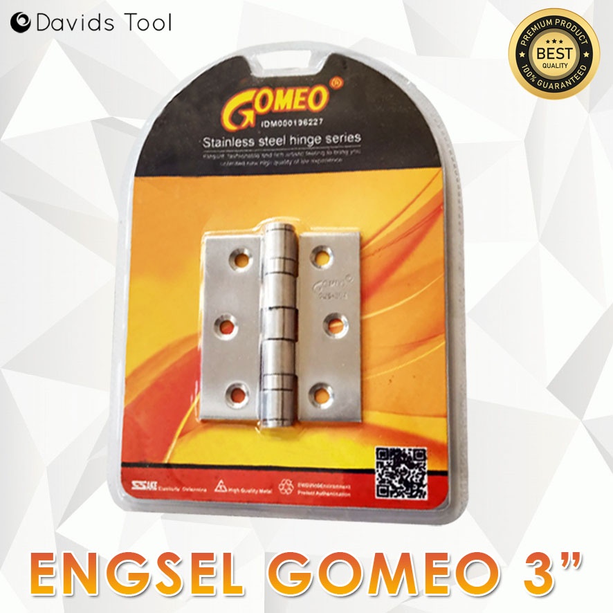 Gomeo Engsel Pintu Jendela Rumah Tebal Kamar Mandi Kayu Esel Ensel Stainless Stenlis 3 Inch Blister