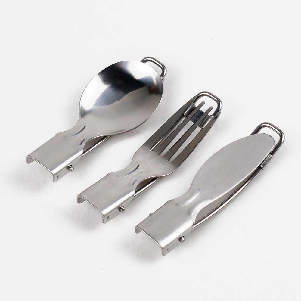 

KNIFEZER Sendok Garpu Pisau Lipat Portabel Stainless Steel - AOTU - Silver