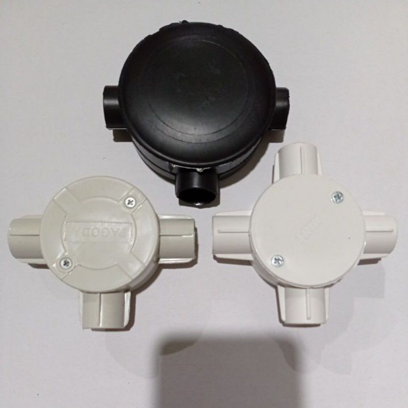 T Dus Cabang 3 Hitam / Cabang 3 / Cabang 4 Bahan Tebal / T Sambungan Kabel Pipa 20 MM