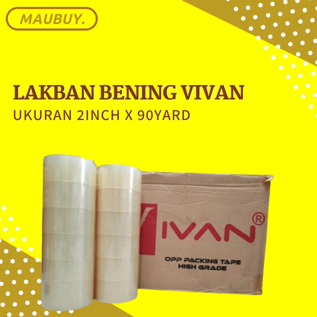 

Lakban Bening VIVAN 2Inch x 90 YARD/Lakban OPP Tape Bening 90yard